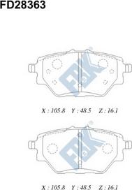 FBK FD28363 - Kit de plaquettes de frein, frein à disque cwaw.fr