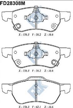 FBK FD28308M - Kit de plaquettes de frein, frein à disque cwaw.fr