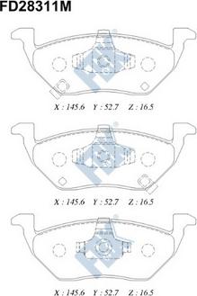 FBK FD28311M - Kit de plaquettes de frein, frein à disque cwaw.fr