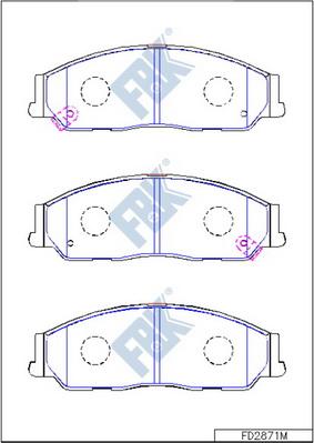 FBK FD2871M - Kit de plaquettes de frein, frein à disque cwaw.fr