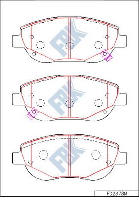 FBK FD2878M - Kit de plaquettes de frein, frein à disque cwaw.fr