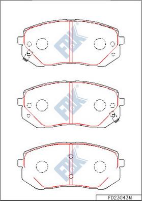 FBK FD23043M - Kit de plaquettes de frein, frein à disque cwaw.fr