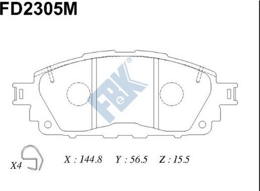 FBK FD2305M - Kit de plaquettes de frein, frein à disque cwaw.fr