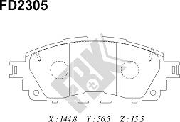 FBK FD2305 - Kit de plaquettes de frein, frein à disque cwaw.fr