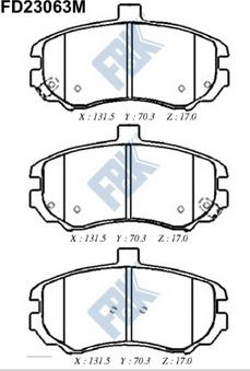 FBK FD23063M - Kit de plaquettes de frein, frein à disque cwaw.fr