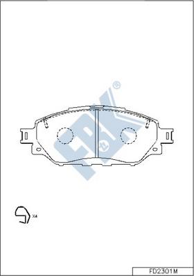 FBK FD2301M - Kit de plaquettes de frein, frein à disque cwaw.fr