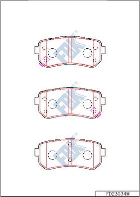 FBK FD23034M - Kit de plaquettes de frein, frein à disque cwaw.fr