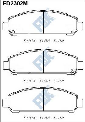 FBK FD2302M - Kit de plaquettes de frein, frein à disque cwaw.fr