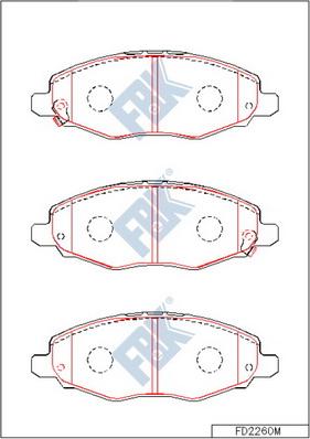 FBK FD2260M - Kit de plaquettes de frein, frein à disque cwaw.fr