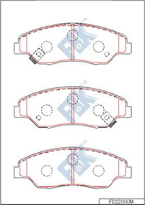 FBK FD22000M - Kit de plaquettes de frein, frein à disque cwaw.fr
