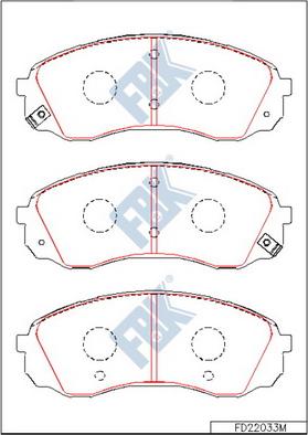 FBK FD22033M - Kit de plaquettes de frein, frein à disque cwaw.fr