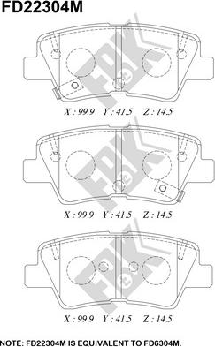 FBK FD22304M - Kit de plaquettes de frein, frein à disque cwaw.fr