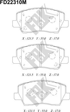 FBK FD22310M - Kit de plaquettes de frein, frein à disque cwaw.fr