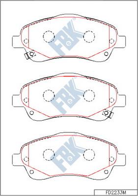 FBK FD2233M - Kit de plaquettes de frein, frein à disque cwaw.fr