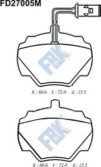 FBK FD27005M - Kit de plaquettes de frein, frein à disque cwaw.fr