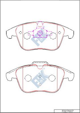 FBK FD27007 - Kit de plaquettes de frein, frein à disque cwaw.fr