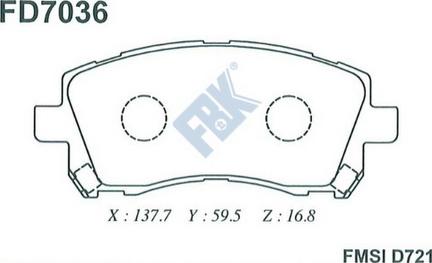 FBK FD7036 - Kit de plaquettes de frein, frein à disque cwaw.fr