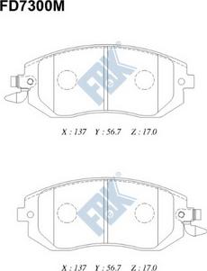 FBK FD7300M - Kit de plaquettes de frein, frein à disque cwaw.fr