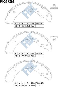 FBK FK4804 - Jeu de mâchoires de frein cwaw.fr