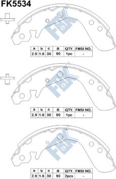 FBK FK5534 - Jeu de mâchoires de frein cwaw.fr