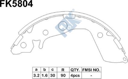 FBK FK5804 - Jeu de mâchoires de frein cwaw.fr