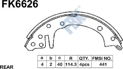 FBK FK6626 - Jeu de mâchoires de frein cwaw.fr