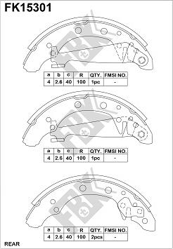 FBK FK15301 - Jeu de mâchoires de frein cwaw.fr