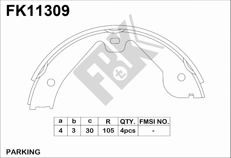 FBK FK11309 - Jeu de mâchoires de frein cwaw.fr