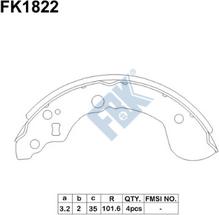 FBK FK1822 - Jeu de mâchoires de frein cwaw.fr