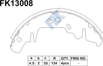 FBK FK13008 - Jeu de mâchoires de frein cwaw.fr