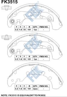 FBK FK3515 - Jeu de mâchoires de frein cwaw.fr