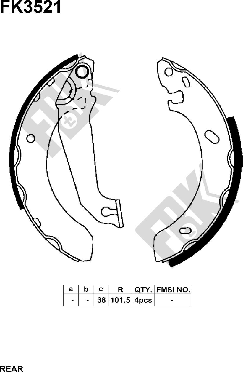 FBK FK3521 - Jeu de mâchoires de frein cwaw.fr