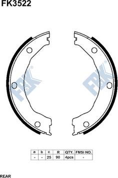 FBK FK3522 - Jeu de mâchoires de frein cwaw.fr