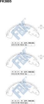 FBK FK3805 - Jeu de mâchoires de frein cwaw.fr