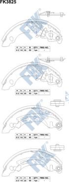 FBK FK3825 - Jeu de mâchoires de frein cwaw.fr