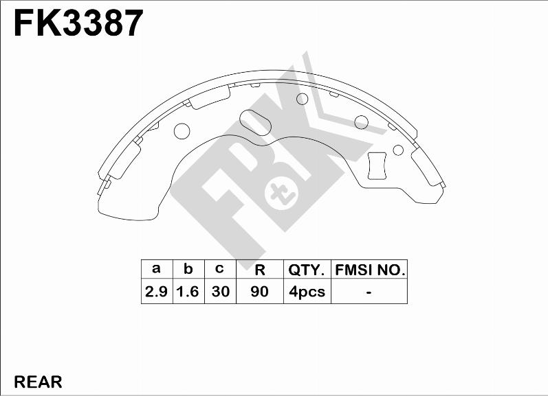 FBK FK3387 - Jeu de mâchoires de frein cwaw.fr