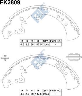 FBK FK2809 - Jeu de mâchoires de frein cwaw.fr