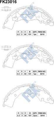 FBK FK23016 - Jeu de mâchoires de frein cwaw.fr