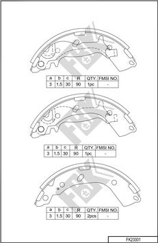 FBK FK23301 - Jeu de mâchoires de frein cwaw.fr