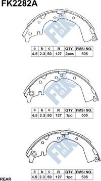 FBK FK2282A - Jeu de mâchoires de frein cwaw.fr