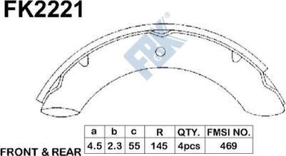 FBK FK2221 - Jeu de mâchoires de frein cwaw.fr