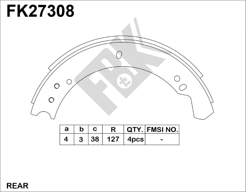 FBK FK27308 - Jeu de mâchoires de frein cwaw.fr