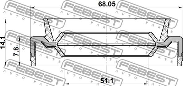 Febest 95EFS-53680814X - Bague d'étanchéité, moyeu de roue cwaw.fr