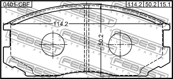 Febest 0401-CBF - Kit de plaquettes de frein, frein à disque cwaw.fr