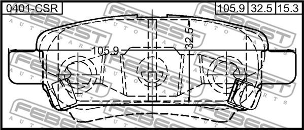 Febest 0401-CSR - Kit de plaquettes de frein, frein à disque cwaw.fr