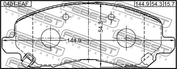 Febest 0401-EAF - Kit de plaquettes de frein, frein à disque cwaw.fr