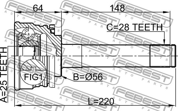 Febest 0410-013 - Jeu de joints, arbre de transmission cwaw.fr