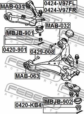 Febest MAB-063 - Suspension, bras de liaison cwaw.fr