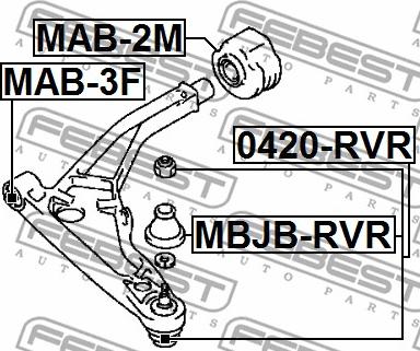 Febest 0420-RVR - Rotule de suspension cwaw.fr