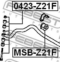 Febest 0423-Z21F - Entretoise / tige, stabilisateur cwaw.fr